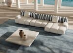 Orion modular sofa in neutral tone fabric upholstery