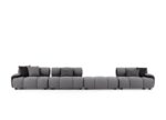 Contemporary modular sofa with wide armrests and structured cushions 5