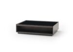 Luis modern wood coffee table with glass top