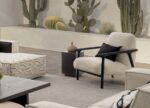 Vega side table styled beside lounge chair