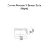Corner Module 3 Seater sofa (Right)