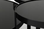 Capella modern black nesting coffee table set with glass top