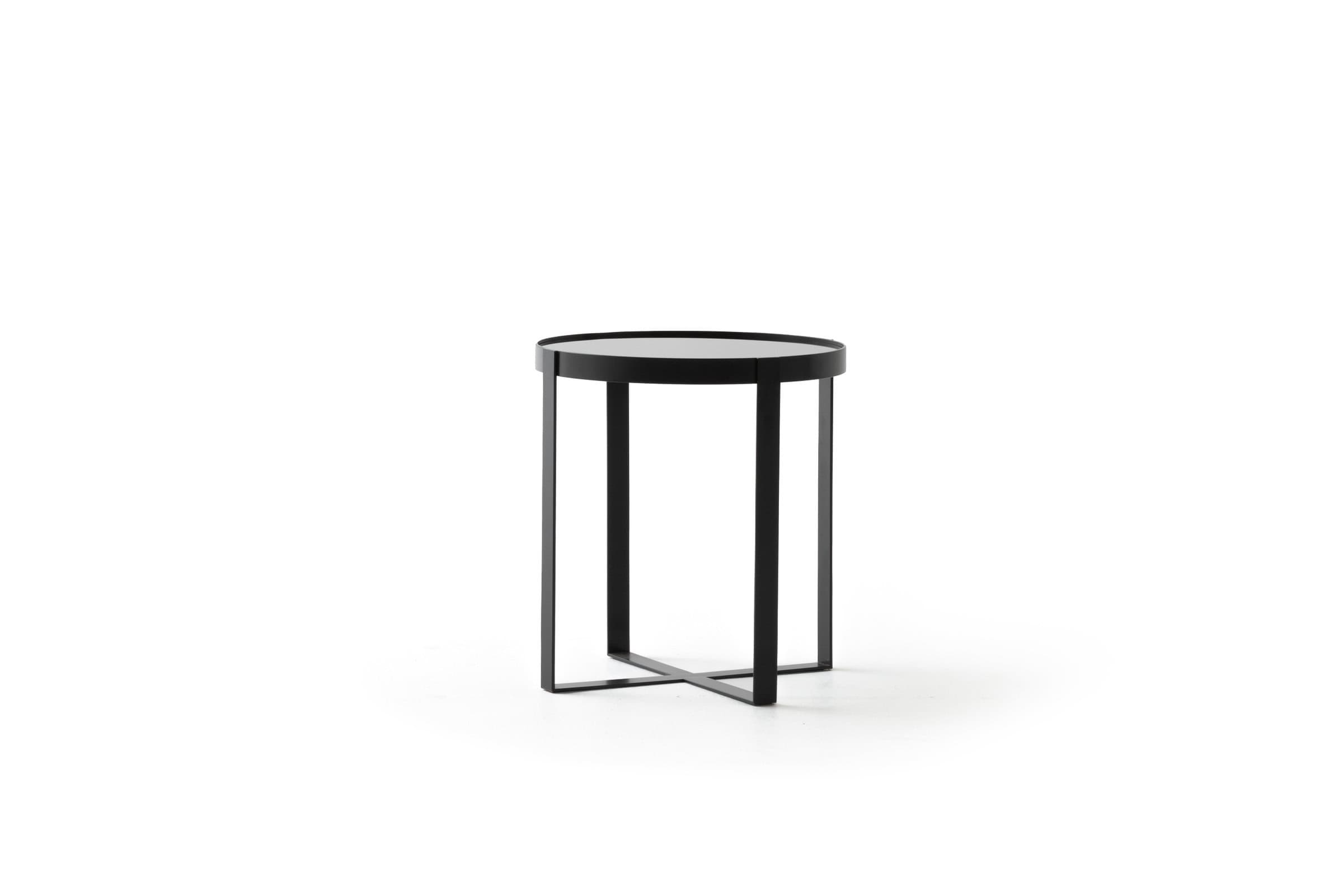 Capella contemporary round coffee tables with metal frame
