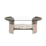 Onda luxury round coffee table with glass top