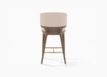 Modern ash wood counter stool with upholstered backrest
