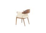 Luxury ash wood dining chair with upholstered seat
