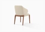 Light oak ash wood dining chair with fabric seat