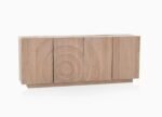 Barreiro sideboard in light oak ash wood with sculpted doors