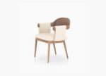 Solid wood modern dining chair with microfiber fabric