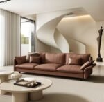 Luxury modern sofa with adjustable armrests and customizable upholstery