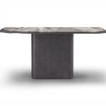Luxury Italian marble console table with metal base for modern entryway