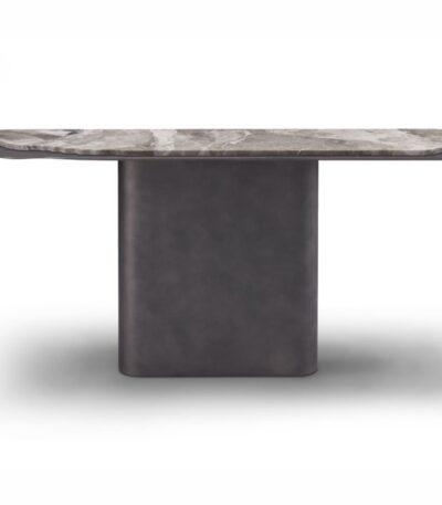 Luxury Italian marble console table with metal base for modern entryway