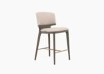 Contemporary counter stool with beige microfiber fabric